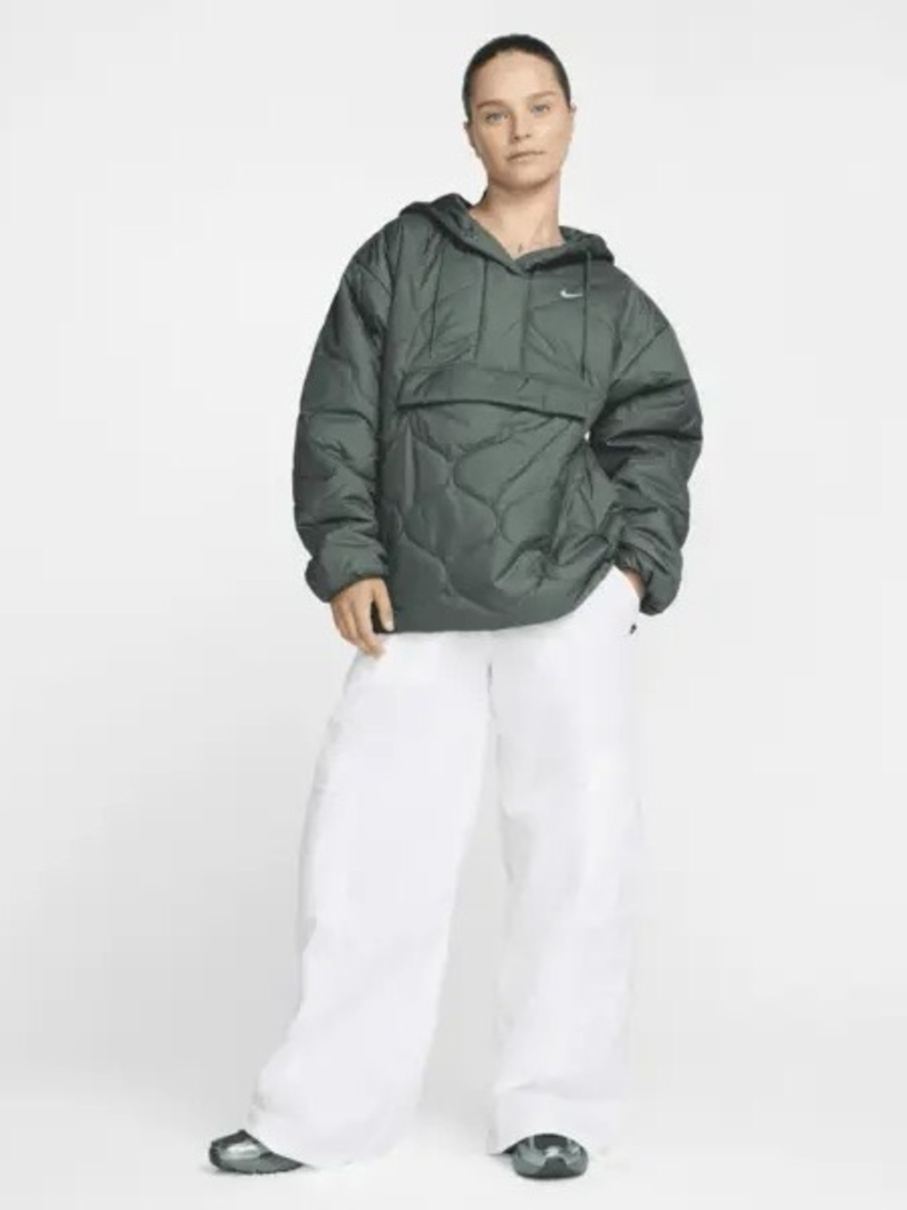 Nike Sportswear Essential Ty Quilted Anorak Puffer Jacket Green
